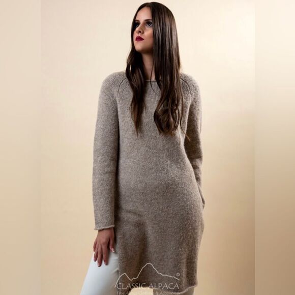 Classic Alpaca Cecily Alpaca Tunic Gray One Size - Picture 1 of 8